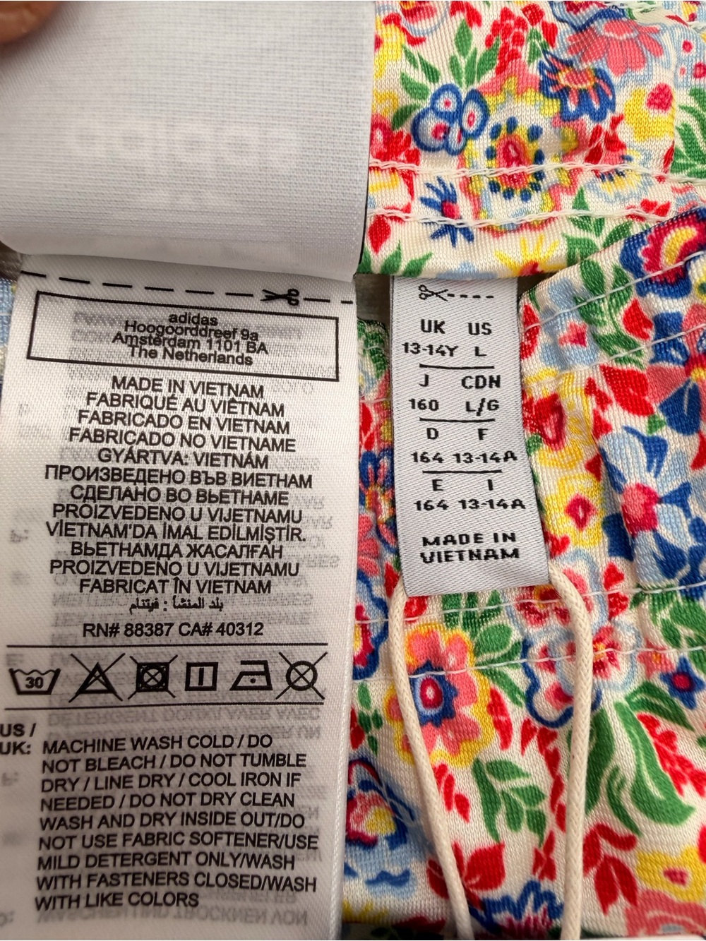 Girls adidas Multi-Color Floral Mini Skirt L - 13-14 year old - Picture 7 of 11